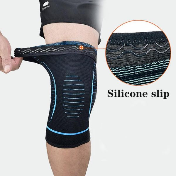 

elastic knee pads nylon sports fitness kneepad anti-slip patella brace running basketball volleyball support./ elbow &, Black;gray