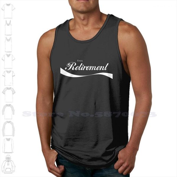 

enjoy retirement summer funny tank sleeveless vest for men women work vacation travel adventure senior age, White;black