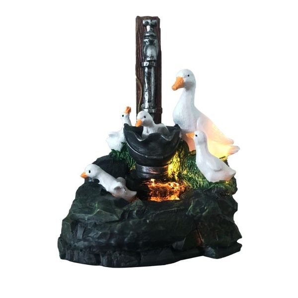 

garden decorations resin duck statue fountain light creative animal patio