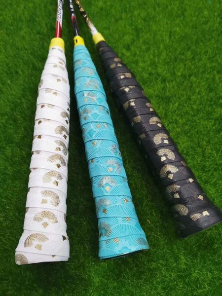 

3pcs/pack taan x12 tennis grips rackets overgrip fan pattern badminton racquet sweatband, Yellow;black