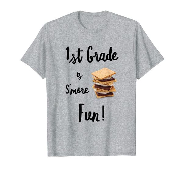 

1st grade is s'more fun shirt camping campfire treat, White;black