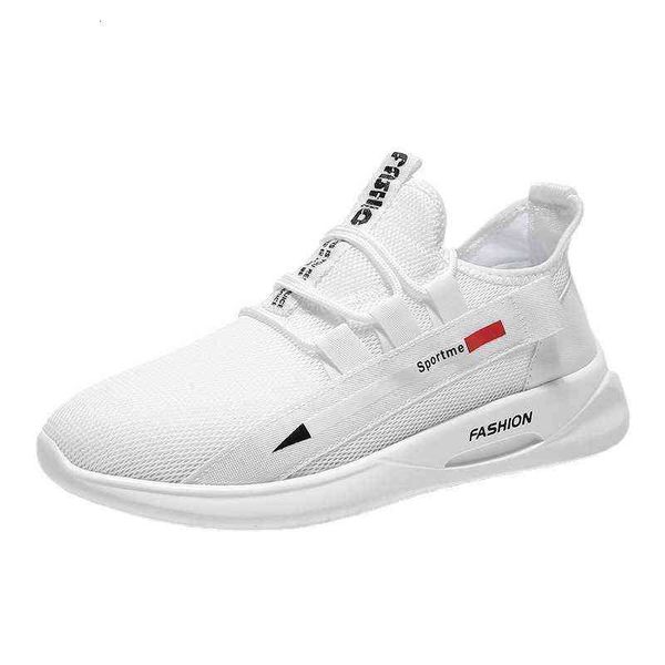 

2021 breathable men's sports shoes flying woven mesh running autumn fashion casual, Black