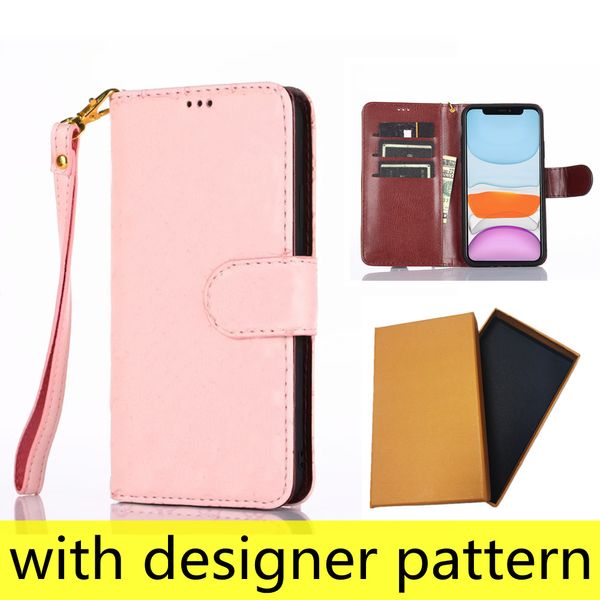 Estojos tipo carteira de designer de moda para iPhone 14 14pro 14plus 13 13pro 12 11 pro max Xs XR Xsmax 7 8 plus bolso de cartão de couro em relevo capa luxuosa para celular