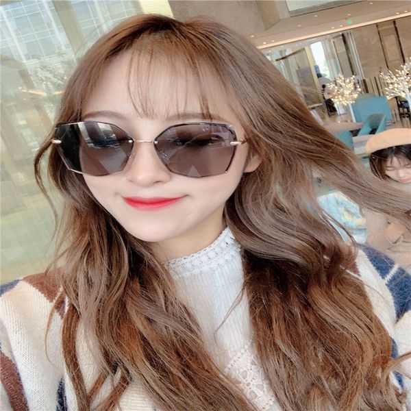 

akkb 2020sunglasses shade trend edge cutting eyeglass frameless metal cycling 2020women's outdoor glasses sunshade women's trend e, White;black