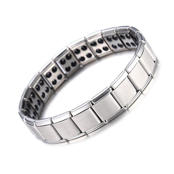 

link, chain men women stainless steel bracelet titanium health care bangles, Black