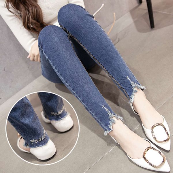 

casual pants in waist, ladies, jeans, and girls., Blue