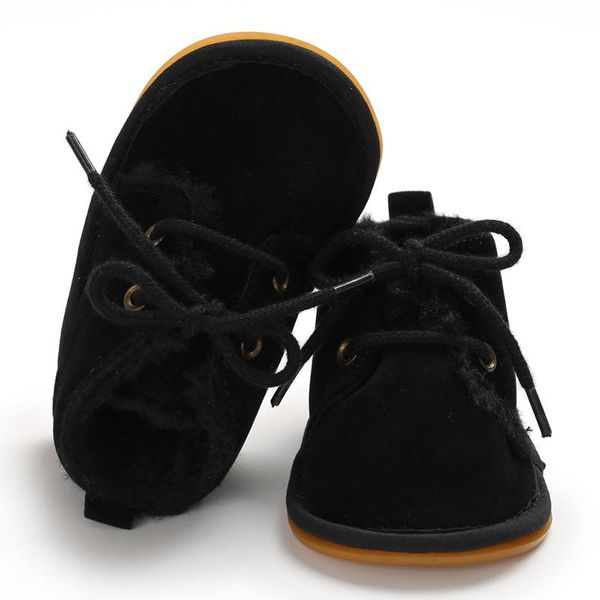

first walkers winter black men and women baby warm boots rubber-soled non-slip shoes 0-1 year old toddler