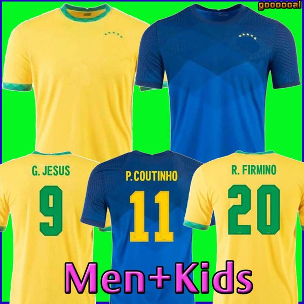 

brasil neres soccer jersey camiseta de futebol 2020 2021 g.jesus coutinho 20 21 football shirt men + kids kit set uniforms 666, Black;yellow