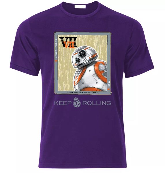 

t-shirt keep on rolling droid mens t-shirt fan gift size s-xxl, White;black