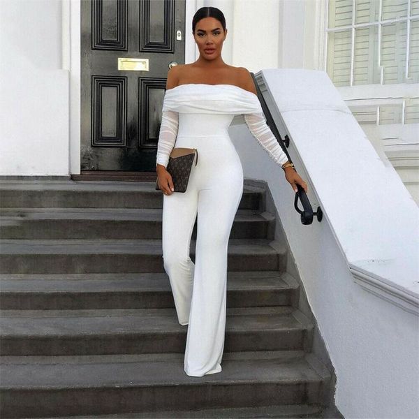 

women's jumpsuits & rompers arrival lady strap wide legs bodycon boho jumpsuit romper trousers clubwear, Black;white