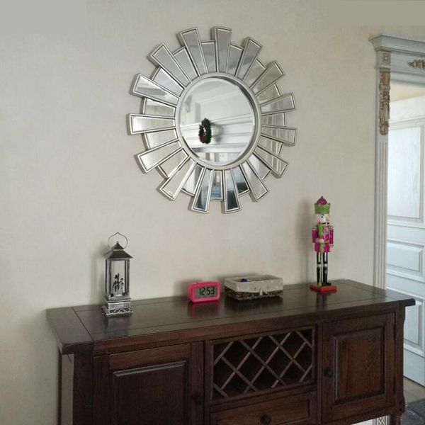 

mirrors 65cmx65cm european modern restaurant fireplace sun decoration mirror living room entrance background wall