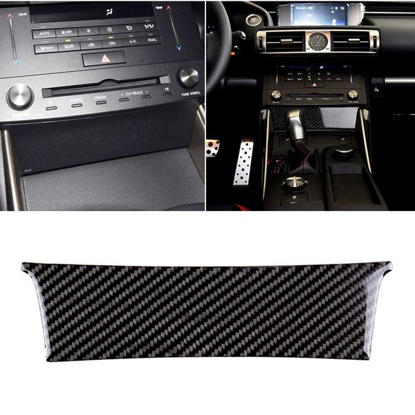 Painel de armazenamento de controle médio de fibra de carbono colado decoração interior Acessórios de carro Estilo interior para Lexus IS250 2013-2020