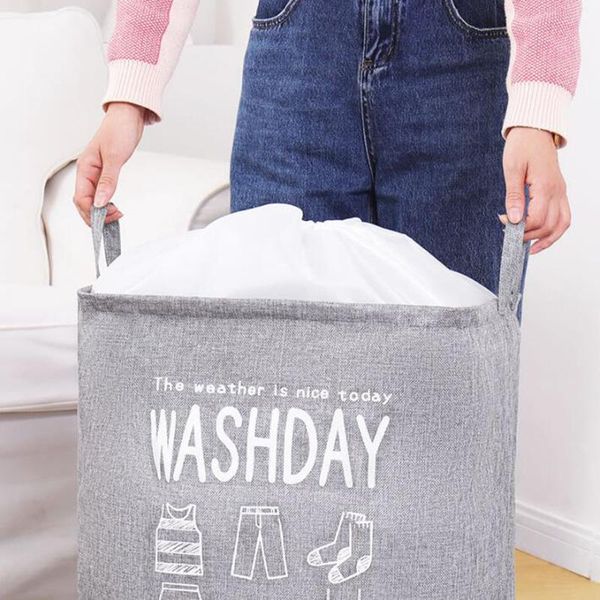 

storage baskets large laundry basket foldable hamper with drawstring cover water-proof dust-proof oxford clothes