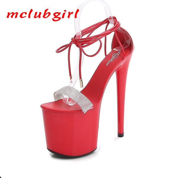 

women shoes show sandals 20cm high heels platform color gladiator party club stripper lfd, Black