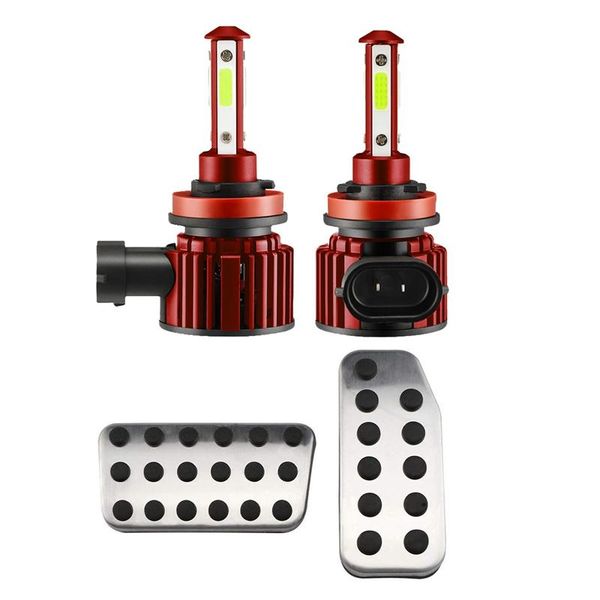 

car headlights pedals gas brake clutch accelerator pedal pad plate cover with 4-sides h8 h9 led combo head light high/low beam bulb