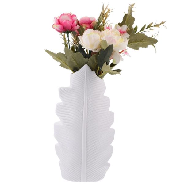 

vases 1pc ceramic vase flower arrangement bottle leaf shaped home decor