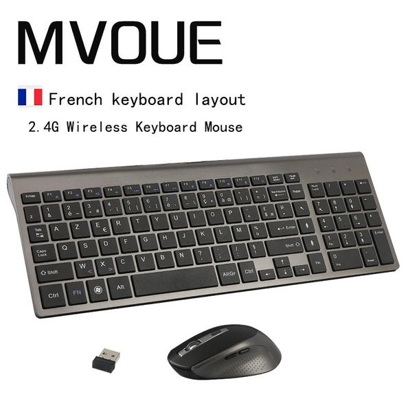 

keyboard mouse combos 2.4ghz wireless thin and mouse, the french layout usb slim with numeric keypad compatible mac windows