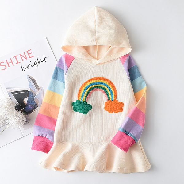 

girl's bear leader geometric children girls dress sweet print baby girl clothes spring autumn princess dresses kids clothing 2-7 years, Red;yellow
