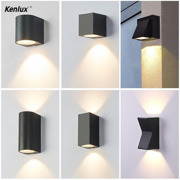 

wall lamp classic 5w 6w led ip65 waterproof indoor outdoor aluminum light surface mounted cube garden porch in