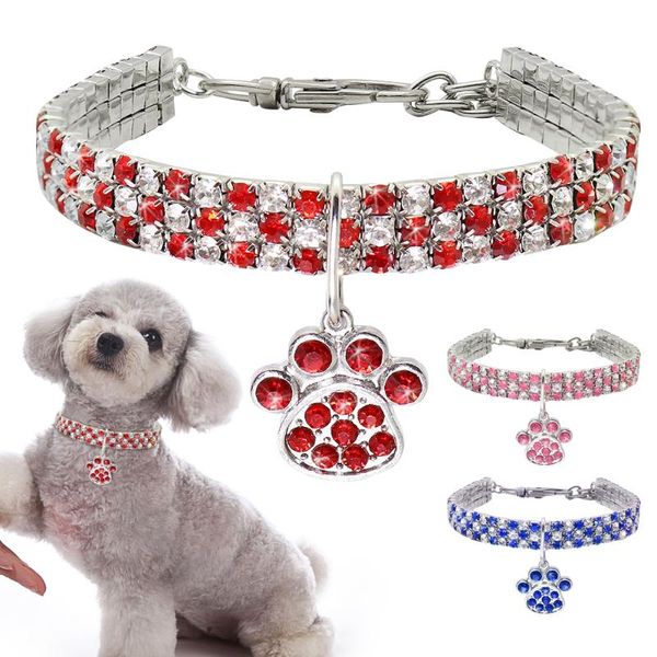 

dog collars & leashes small cat necklace crystal charm pet collar accessories diamond pendant puppy for dogs cats