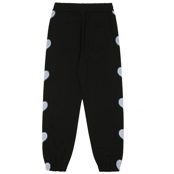 

men's pants aolamegs sweatpants men side harajuku heart printed casual track cozy jogger fashion streetwear college, Black