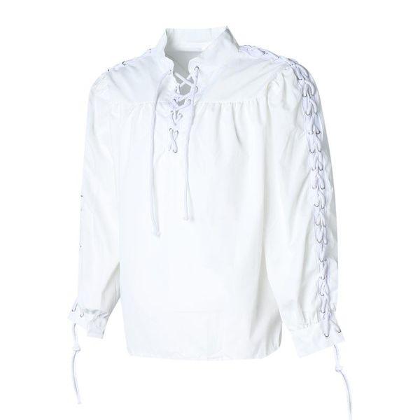 

men cotton and linen long-sleeved shirt vintage casual lace up sleeve streetwear shirts arrival male -5xl men's, White;black