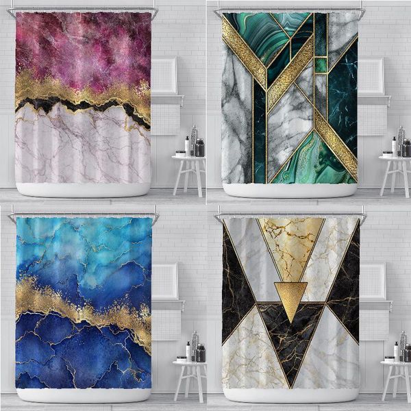 

shower curtains marble pattern geometric curtain waterproof bathroom in the