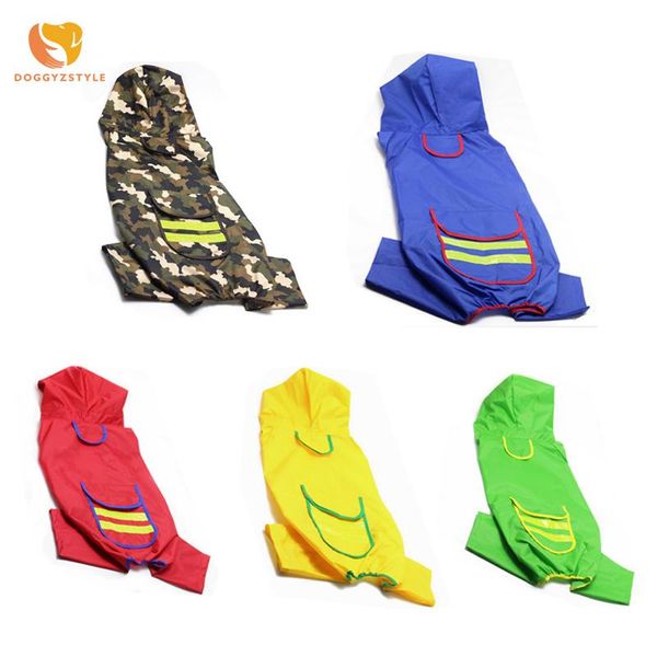 

dog apparel reflective pet raincoat hooded waterproof rain leisure jackets coat clothes for small medium dogs doggyzstyle