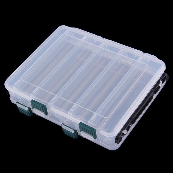 

fishing accessories 10 compartment tackle box waterproof double sided lure baits case storage gear 19.5*16.5*4.5cm drop