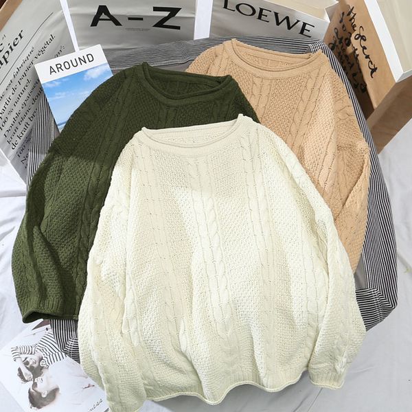 

sweaters autumn winter knitted women casual pullovers solid long sleeve sweater jumper wi8q 3eqg, White;black