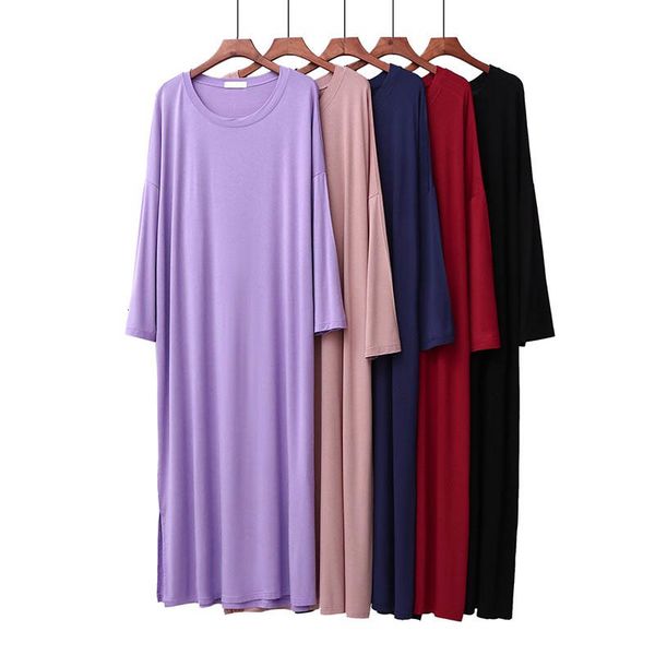 

casual dresses spring women's long length full sleeve nightdress ladies o-neck dress simple style femme large size loose leisure w, Black;gray