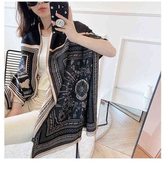

scarves warm shawl for air conditiong room summer women's outer cloak office neck dual-purpose scarf autumn and winter, Blue;gray