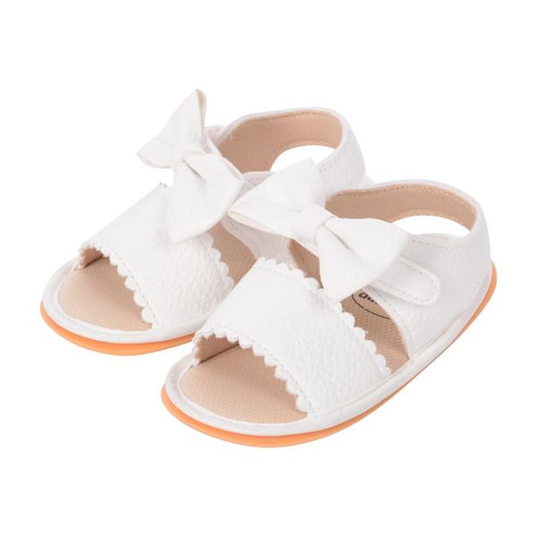 

sandals baby girls summer solid color bowknot walking shoes footwear for girl 0-18 months, Black;red