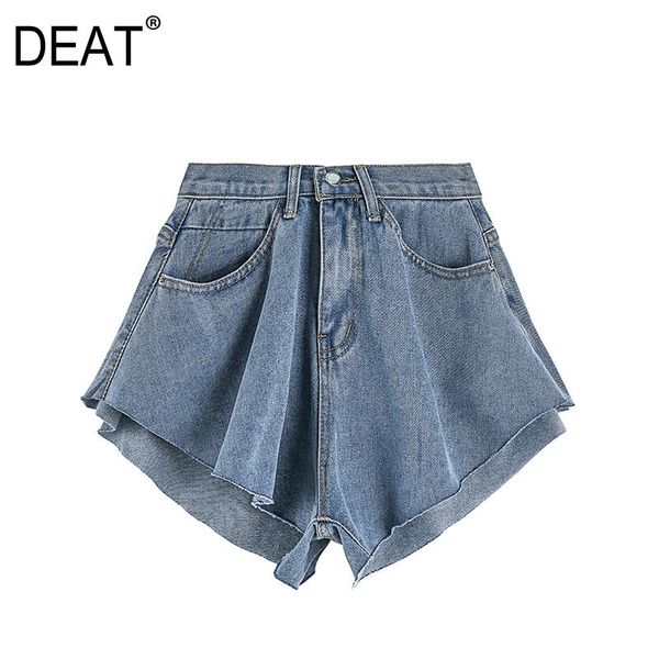 

women's shorts [deat] 2021 summer fashion tide pants temperament high waist solid color loose women denim 13c625, White;black