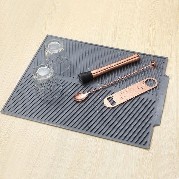 

mats & pads silicone drain drying mat pots dish for kitchen tableware non-slip anti-scald utensils