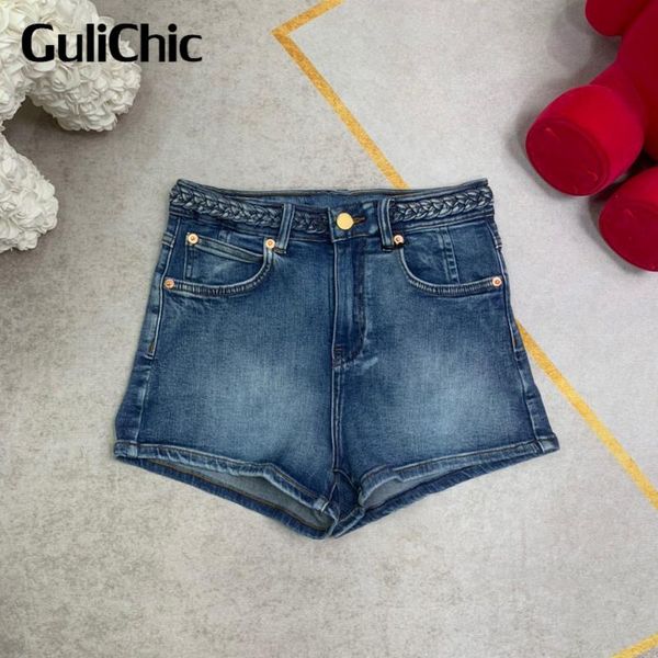 

women's shorts 6.30 high end quality fashion embroidery cotton washed denim women, White;black