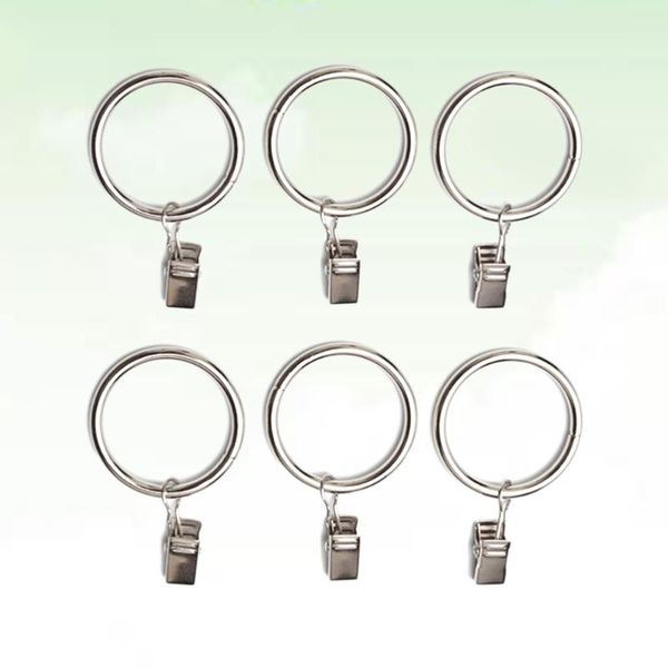 

other home decor 24pcs rustproof drapery iron rings with hooks curtain metal loops clips (silver)