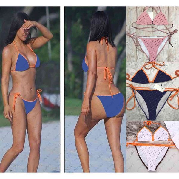 

womens summer fashion bikinis letters printing swimwear three point swimsuit backless with straps beachwear for wholesale size xs-xl 3, White;black