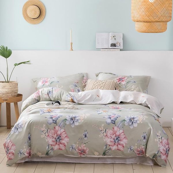 

bedding sets 2021 four-piece simple cotton double household bed sheet quilt cover thickening sanding dormitory spring green