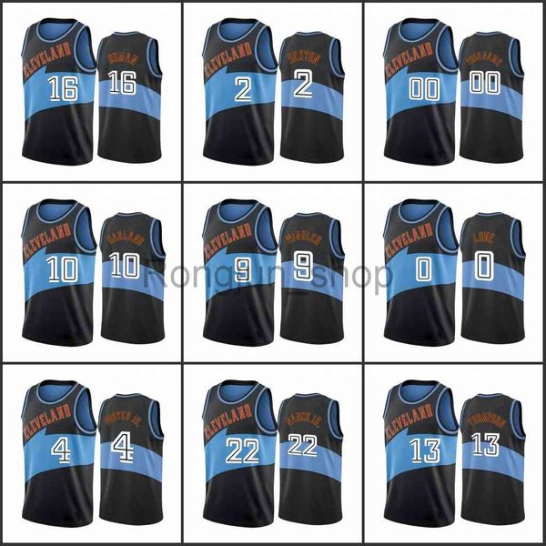 

2021-22 75th anniversary printed mens basketball men cleveland dylan windler kevin porter jr. darius garland kevin love cavalier custom blac, Black