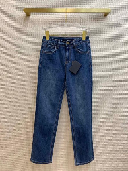 

women's jeans 2021 early autumn casual simple wind high waist washing straight, Blue