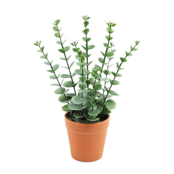 

decorative flowers & wreaths 1pc green plant pot artificial eucalyptus bonsai office home decoration