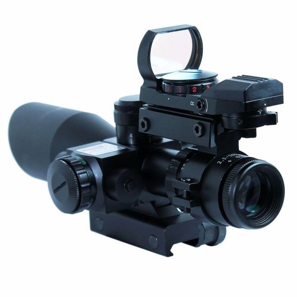 

2.5-10x40 tactical rifle scope with red laser & hd101 holographic dot sight