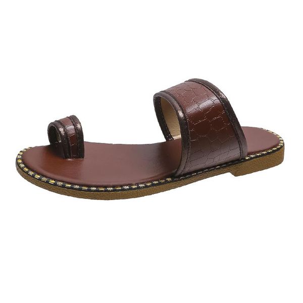 

slippers casual summer women's fashion simple solid color set toe flat bottom all-match trend outer wear sweet beauty, Black