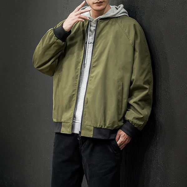 

men's casual shirts fashion baseball autumn man oversize coat 5xl jacket for men clothing streetwear voyy, White;black