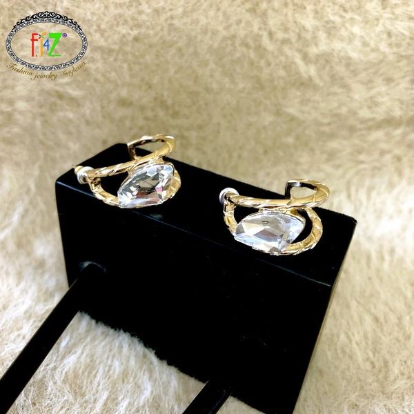 

hoop & huggie f.j4z 2021 earrings for women designer irregular glass stone hollow c statement earring lady special gifts dropship, Golden;silver