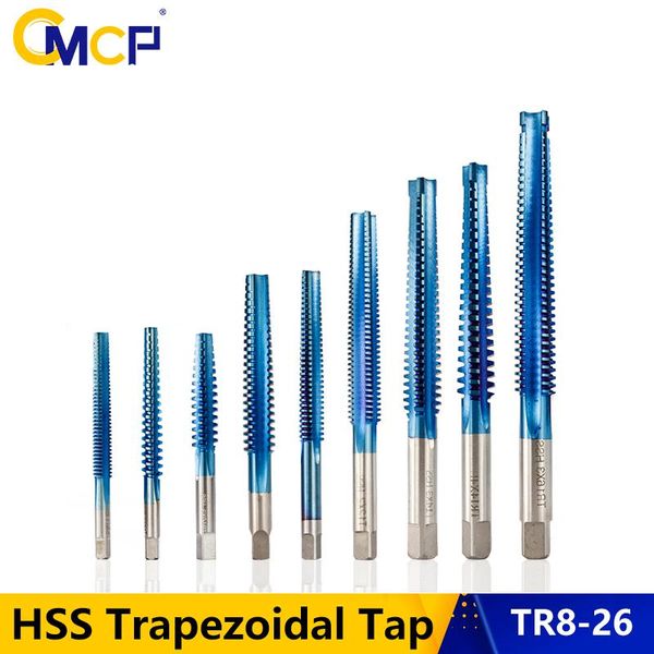 

hand tools cmcp hss trapezoidal tap nano blue coated tr8-tr22 screw drill bit right machine thread plug