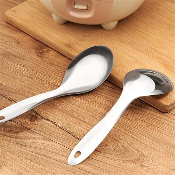 

spoons 304 stainless steel durable large rice soup serving spoon kitchen tool tableware