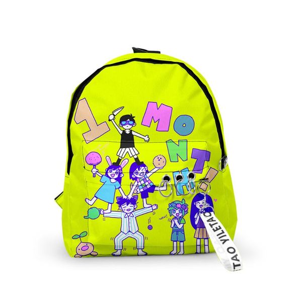 

backpack hip hop classic omori school bags notebook backpacks boys/girls 3d print oxford waterproof key chain vogue small travel