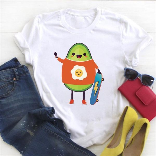 

and women avocado happy cute men t shirts lady fashion print female tee ladies womens clothes graphic, White;black